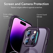 DIGITAL STAR iPhone 14 Pro Max Case, Compatible with Mag Safe, Scratch-Resistant, Thin and Slim, Classic Shockproof Military-Grade Protection, TPU, Magnetic Back Cover, Clear Purple