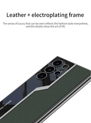 DIGITAL STAR  Quilted Classic Plain Leather Craft Case - Samsung 24 ultra