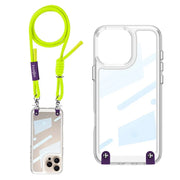 DIGITAL STAR for iPhone 16 Clear Case Anti-Drop PC+TPU Phone Cover with Shoulder Strap