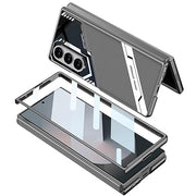 DIGITAL STAR  Sports Series Glass & PU Leather Electroplated Back Case Cover for Samsung Galaxy Fold 6 5G / Galaxy Fold 6 Case Cover