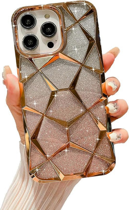 Digital Star  Back Cover for iPhone 13 Pro Max Case Plating Bling Gradient Glitter Clear Soft TPU Silicone