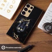 DIGITAL STAR Back Cover Samsung Galaxy S24 Ultra Glossy Black and Gold Lion Shockproof