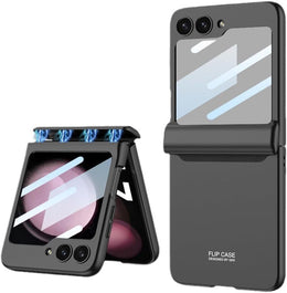 DIGITAL STAR for Samsung Galaxy Z Flip 5 Case Hinge Protection Slim Phone Case with Built-in Screen Protection Protection Compatible with Wireless Charging for Samsung Z flip 5