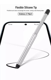 DIGITAL STAR  Z Flip 3 Case with Capacitance Pen for Samsung Galaxy Z Flip 3 5G Case with Pen Slot and Glass Protection