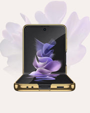 DIGITAL STAR for Samsung Galaxy Z Flip 3 Case Luxury 9H Glass Electroplated PC Crystal Cover All-Inclusive Shockproof Protective Case for Samsung Galaxy Z Flip 4 5G