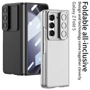 DIGITAL STAR  Samsung Galaxy Z Fold 5 GKK Integrated Ultra-thin Sliding Camshield Plain Leather Phone Case integrated with screen protector For Samsung Galaxy Z Fold 5