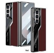 Digital Star  Back Cover Case for Samsung Galaxy Z Fold 5 Shockproof Protective Quilted Classic Plain Leather Craft Case(Black)