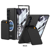 DIGITAL STAR Ultra Hybrid Premium Leather (Magnetic Credit Card) Case for Samsung Galaxy Z Fold 5 Case Compatible with Magsafe & (Screen Protector),Shockproof Case for Galaxy Z Fold 5