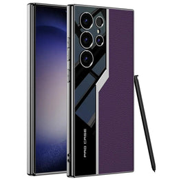 DIGITAL STAR  Quilted Classic Plain Leather Craft Case - Samsung 24 ultra