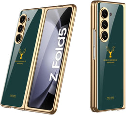 DIGITAL STAR  Back Cover for Samsung Galaxy Z Fold 5 (Green, Gold