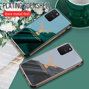 DIGITAL STAR Luxury Golden Edges Deer Glass Back Case For Samsung Galaxy S10 Lite