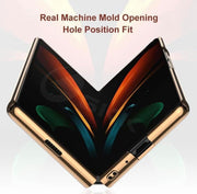 DIGITAL STAR  Mobile Accessories Metallic Lion Pattern Glass Back Case Cover for Samsung Galaxy Fold 3 Lion Black Gold