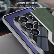 DIGITAL STAR Case for Samsung Galaxy S25 Ultra Business Electroplated Leather Cover