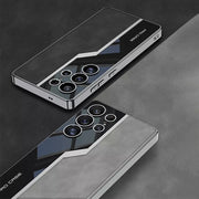 DIGITAL STAR Case for Samsung Galaxy S25 Ultra Business Electroplated Leather Cover