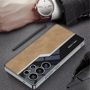 DIGITAL STAR Case for Samsung Galaxy S25 Ultra Business Electroplated Leather Cover