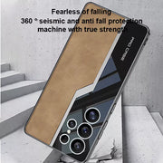 DIGITAL STAR Case for Samsung Galaxy S25 Ultra Business Electroplated Leather Cover