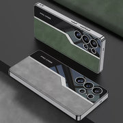 DIGITAL STAR Case for Samsung Galaxy S25 Ultra Business Electroplated Leather Cover